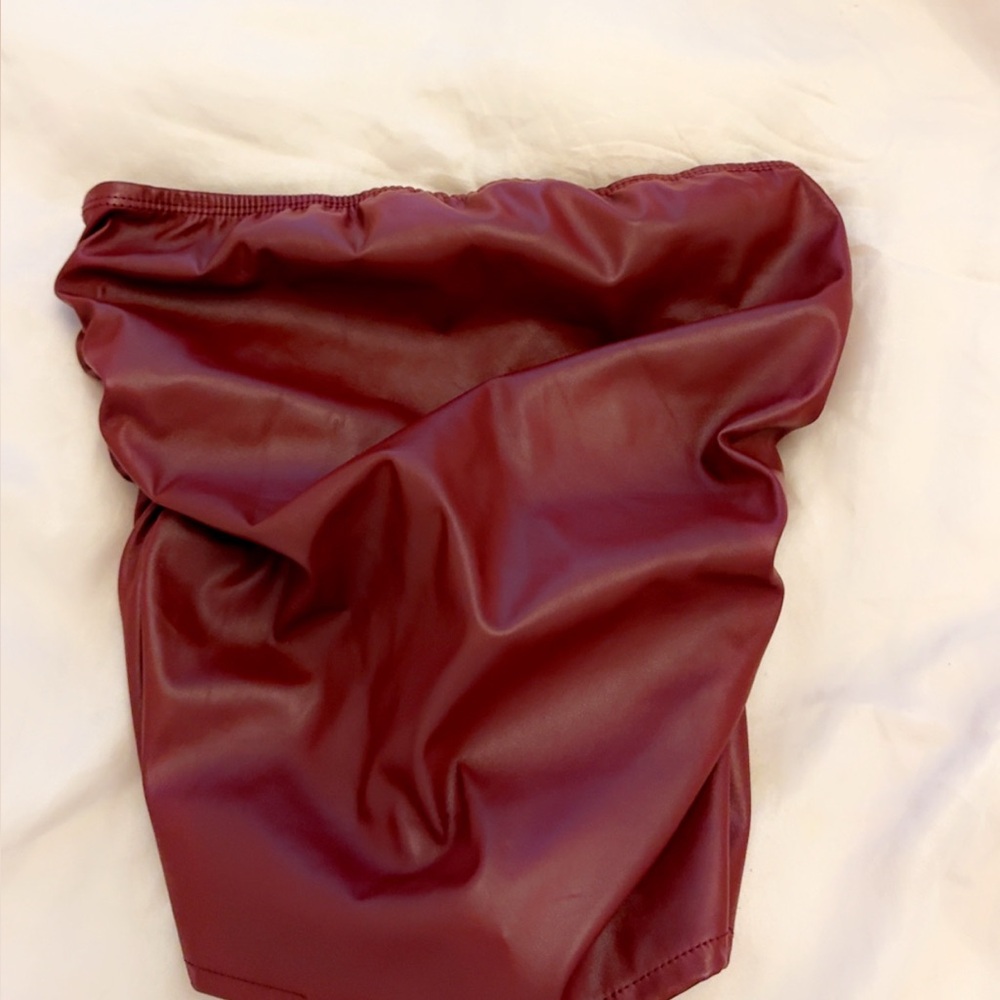 PacSun Burgundy Leather Top